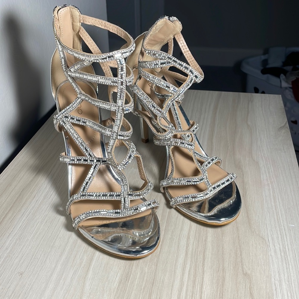 Shiny Rhinestone Aldo Heel